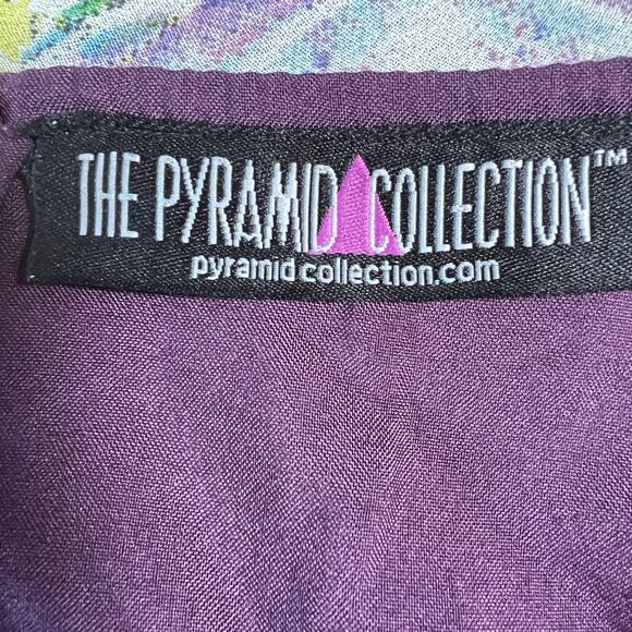 THE PYRAMID COLLECTION Colorful Butterfly Ruffled Maxi Dress Womens L Hippie - Picture 7 of 9